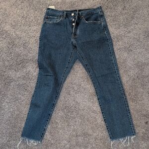 Levi's Women's Blue Button-Fly Jeans 501 Skinny 30x28